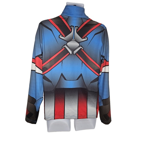 Marvel‎ Spyder Captain America Compression Shirt Men M Long Sleeve Base Layer - Picture 2 of 8